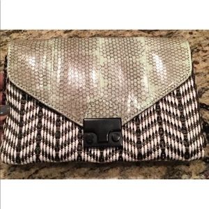 Loeffler Randall Green Black White Purse Clutch